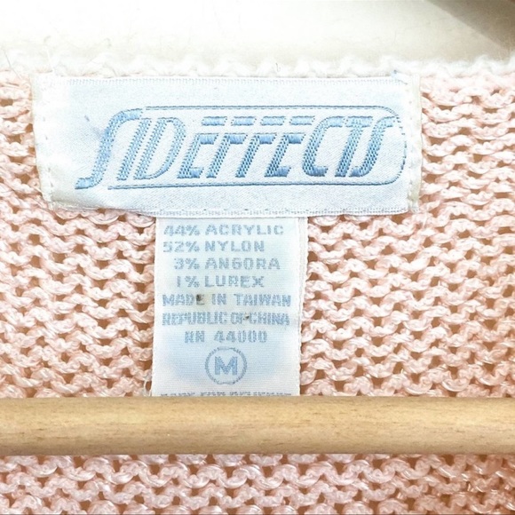 Vintage Pink Shimmer Textured Surplice V-neck Sweater by Side Effects - Picture 4 of 7